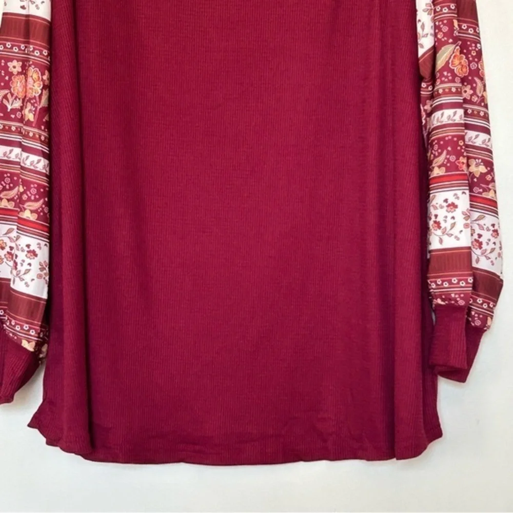 BloomChic NWT Boho Print Patchwork Crew Neck Sweatshirt- Size 26 - Picture 8 of 15